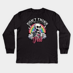 Skeleton Rocker Kids Long Sleeve T-Shirt